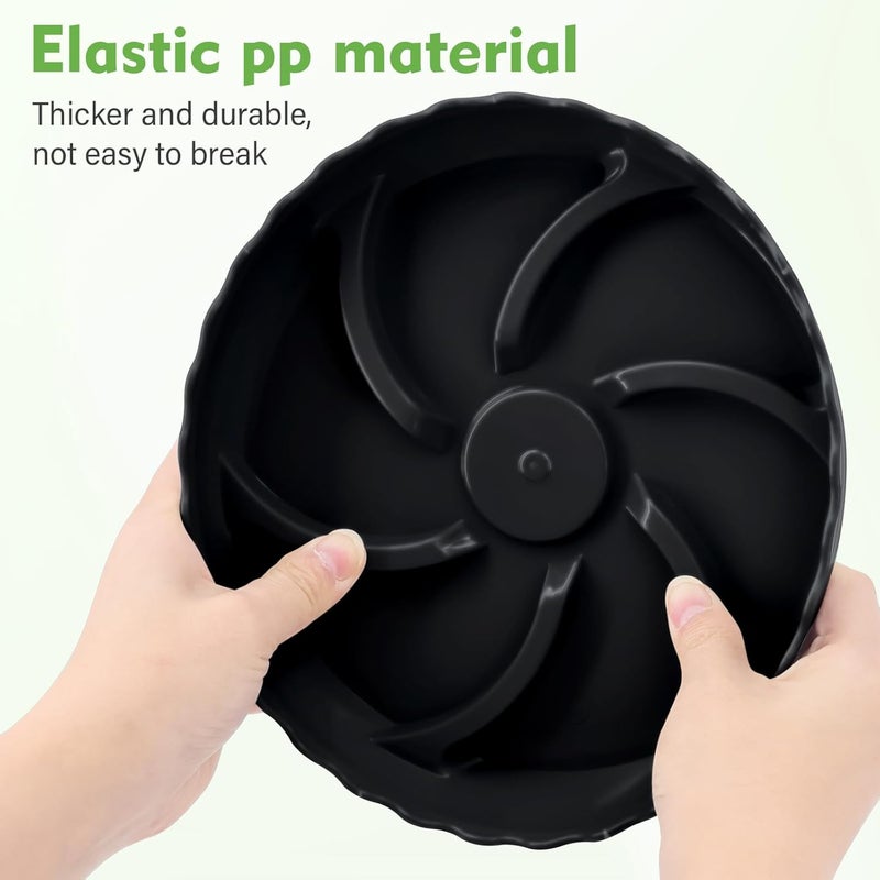 ittyfei 6 Pack 10 Inch Plant Trays for Pots, Raised Ridge Plant Saucers,6 8 12 14 Inch Durable Plastic Plant Pot Saucer,Black Round Plant Water Catcher Tray for Indoors and Outdoors(Black, 10‘’6pack) - Image 4